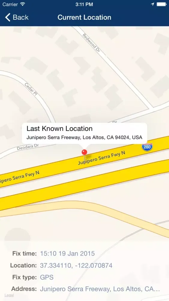 Ảnh chụp màn hình của Vismo GPS Tracking