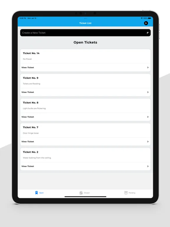 Dawn Projects Ticket System iPad 應用截圖