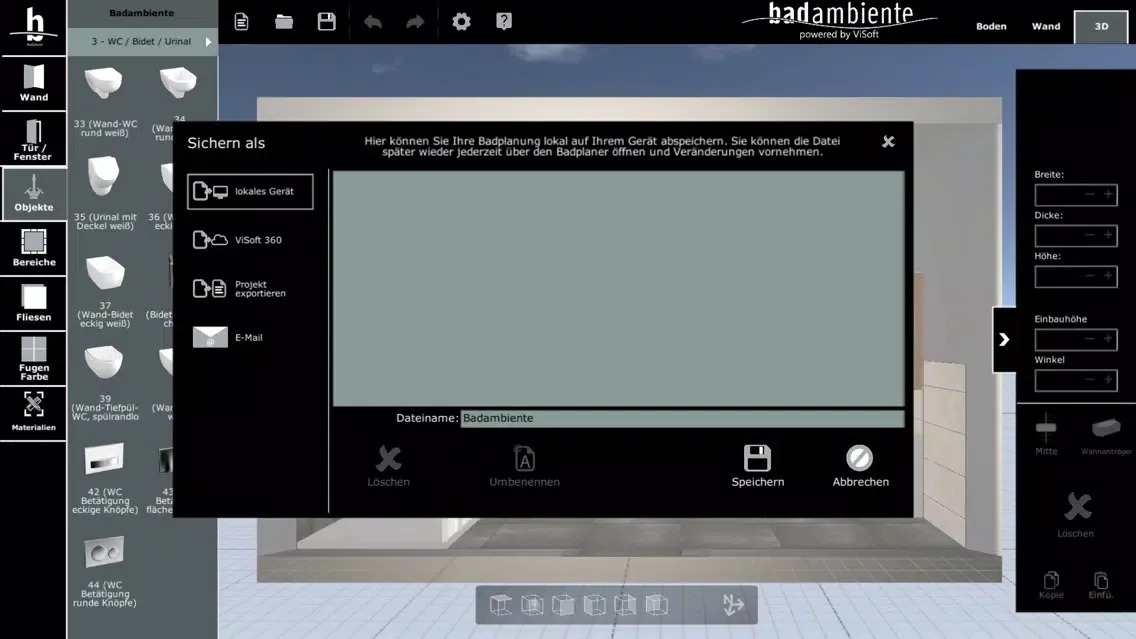 Screenshot di badambiente Badplaner