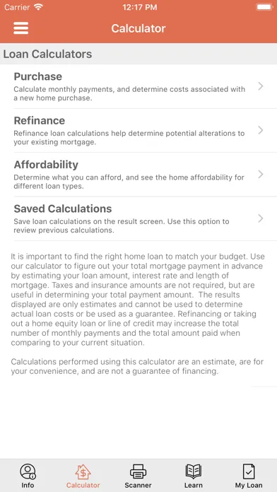 Ảnh chụp màn hình của Vista Lending Mortgage App
