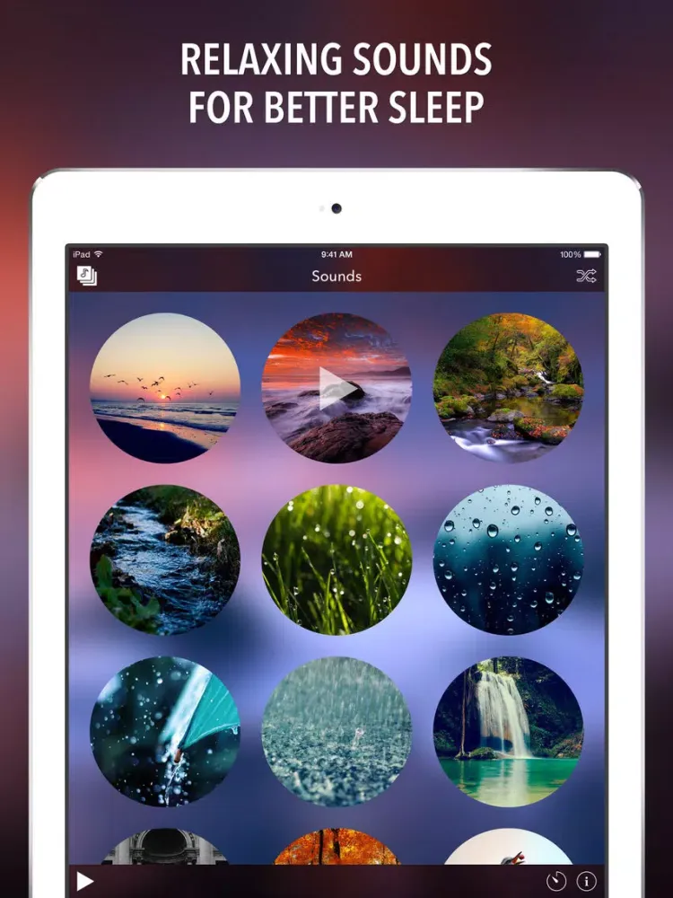 Capturas de tela do Relax Sounds PRO - Relaxing Nature & Ambient Melodies - Help for Better Sleep, Baby Calming & Insomnia iPad 