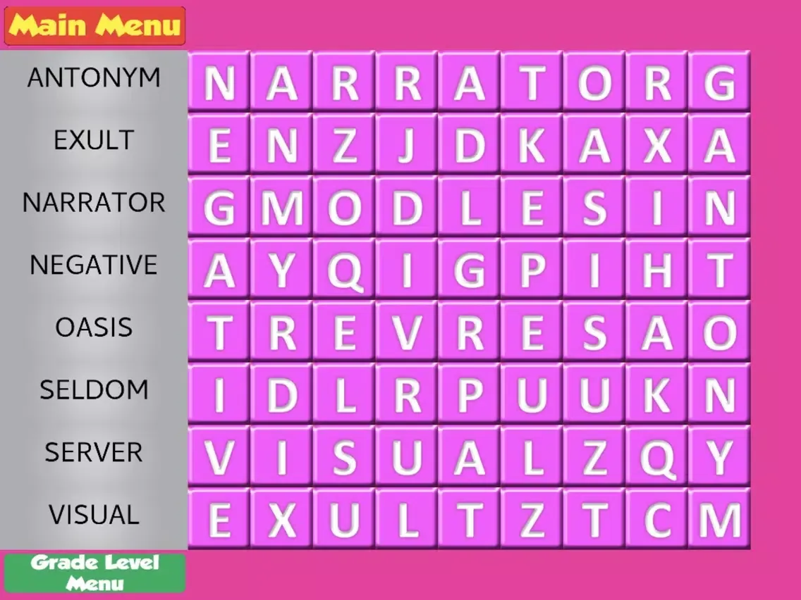 Word Search Grades 1-6 HD iPad  Screenshots