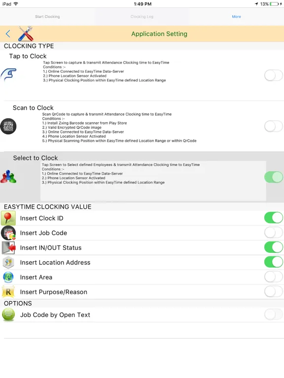 Скриншоты EasyTime Clocking App v6 iPad