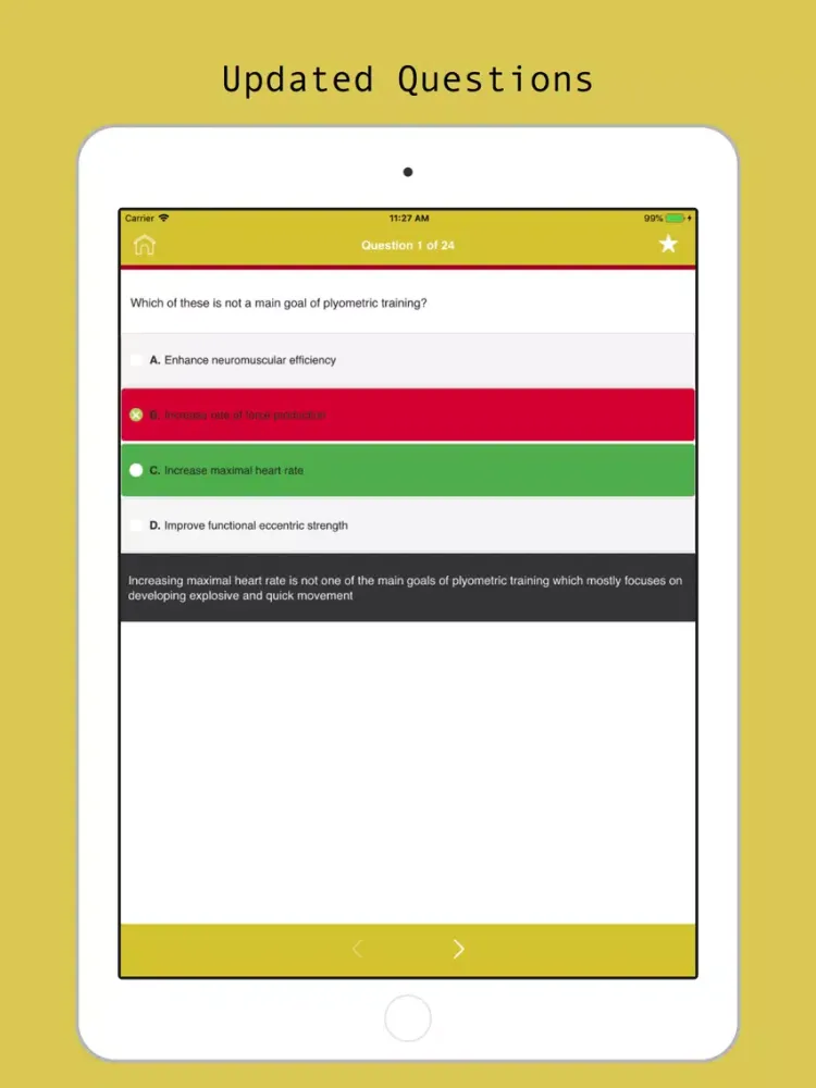 Tangkapan skrin NASM CPT Visual Prep iPad 