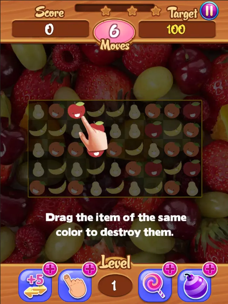 Happy Fruits Match Crush iPad  Screenshots