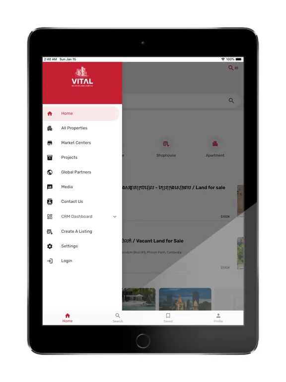 Tangkapan skrin VITAL KW Cambodia iPad 