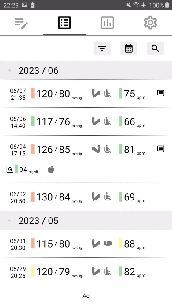 Screenshot di Blood Pressure Tracker