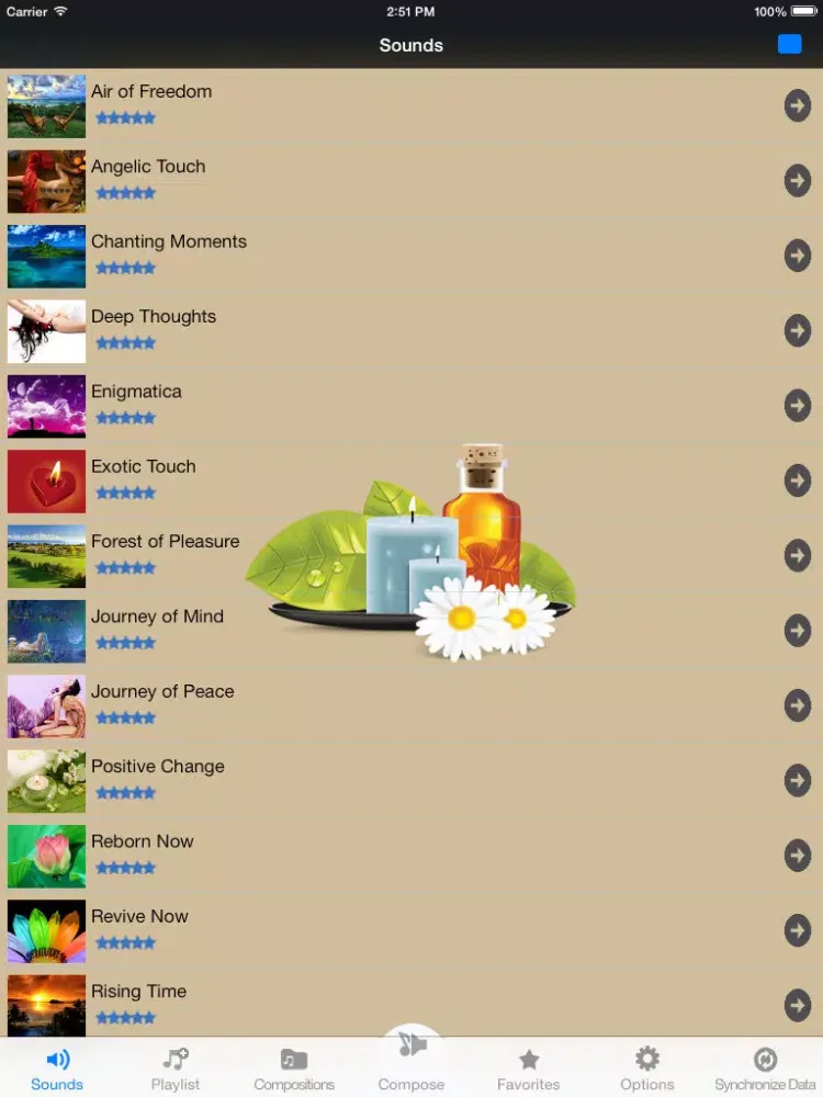Exotic Sleep Sounds: Rhythmic Relaxation Machine for your Mind, Body and Soul! iPad  Screenshots