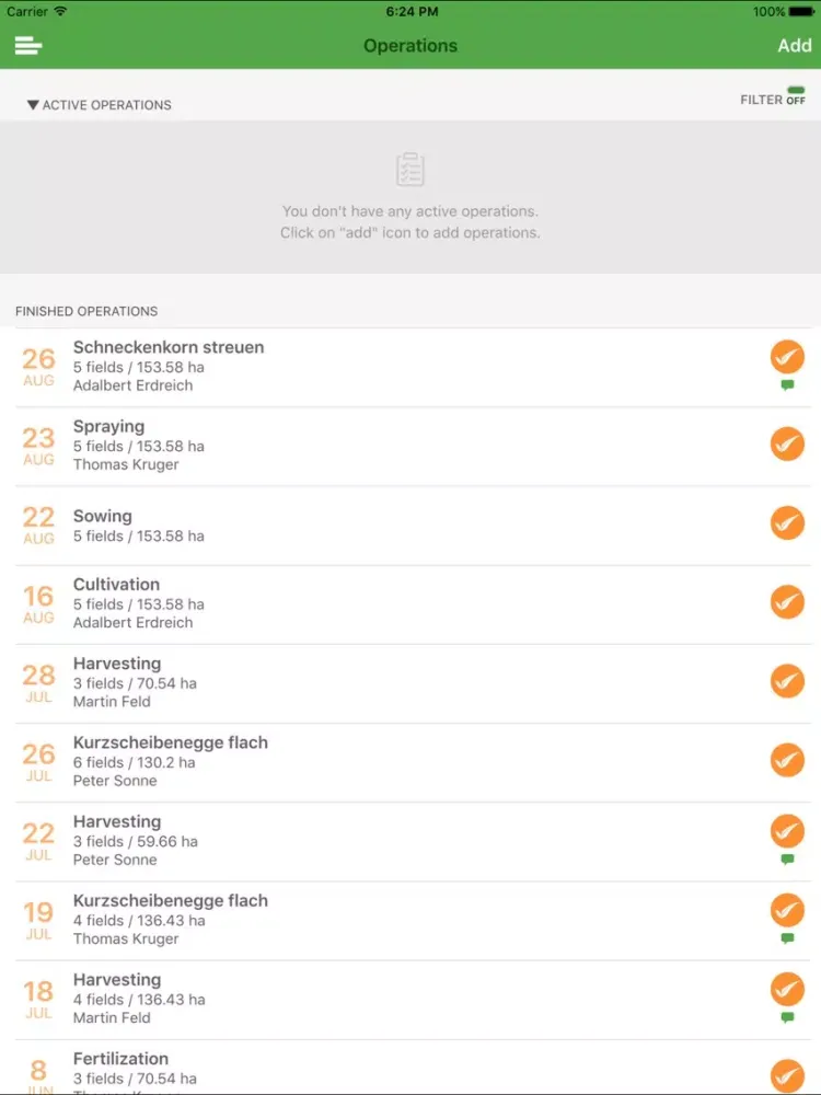 Ảnh chụp màn hình của VitalFields farm fieldbook iPad 