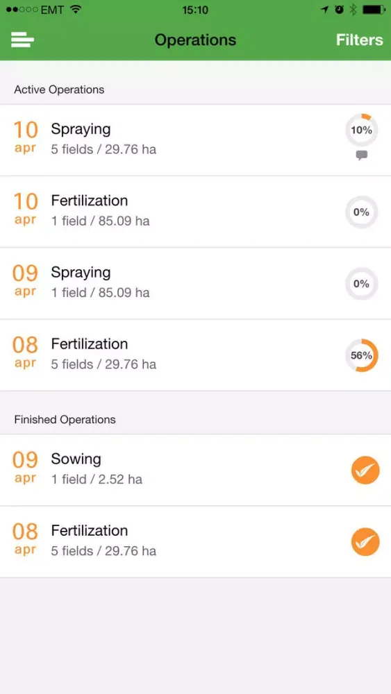 Ảnh chụp màn hình của VitalFields farm fieldbook