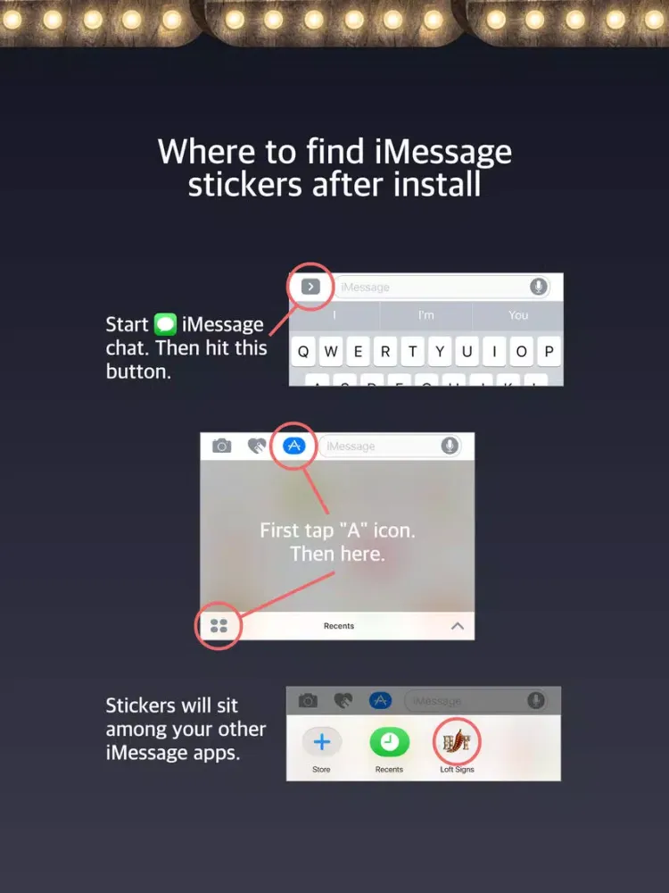 Loft Signs & Marquee Lights - chat with taste! iPad 应用截图
