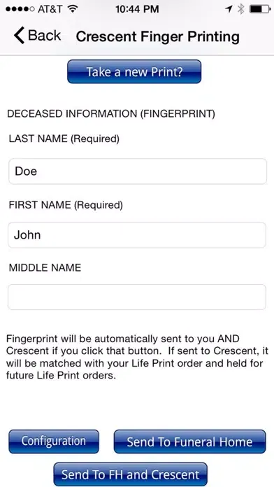 Capturas de tela do Crescent Finger Print Solution
