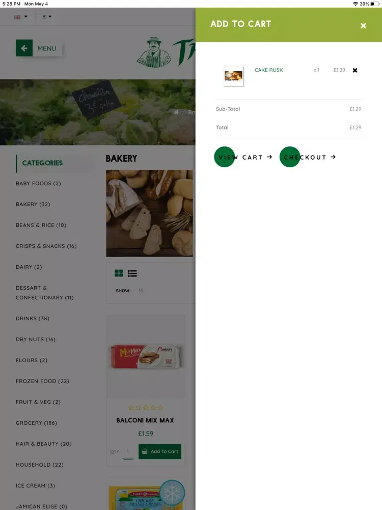 Ảnh chụp màn hình của Tariq Halal Meat iPad 
