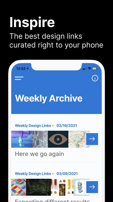 ภาพหน้าจอของ Weekly Design Links