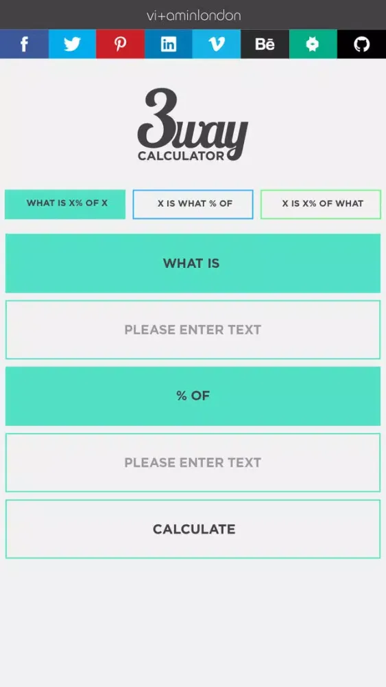 Capturas de tela do Percentage Calcuator