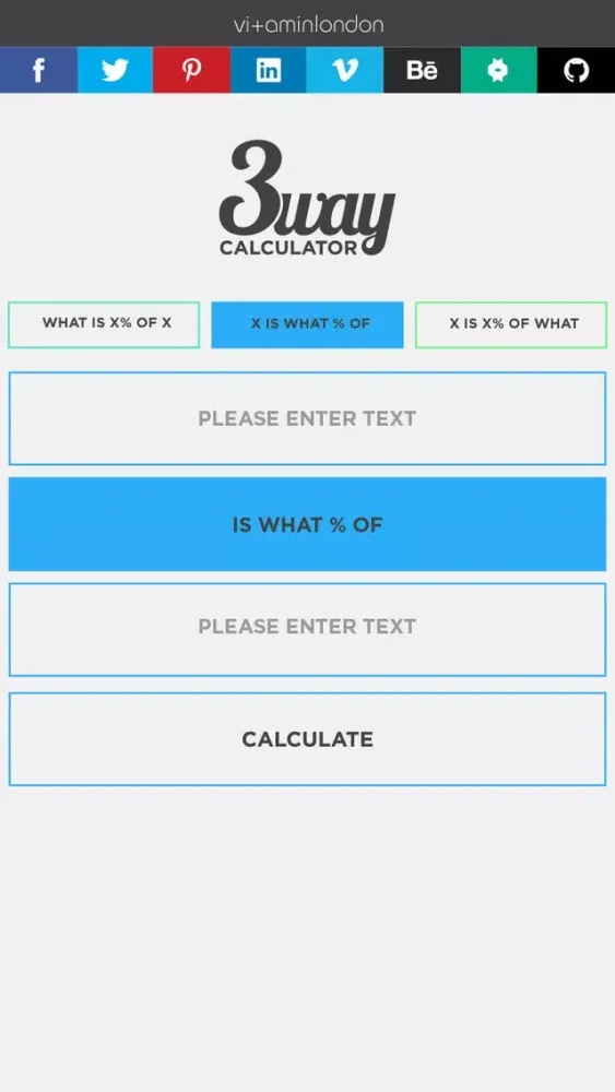 Capturas de tela do Percentage Calcuator