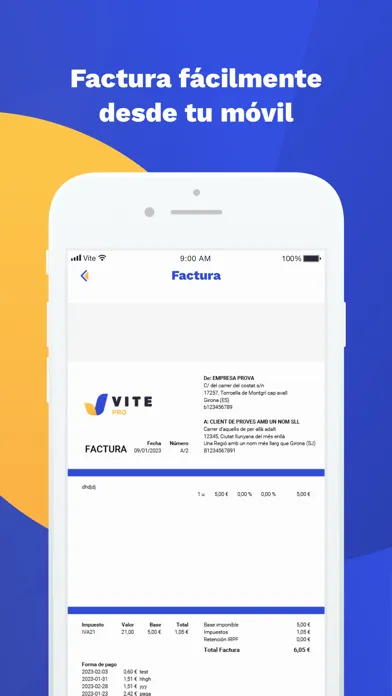 Vite · Factura en tu móvil स्क्रीनशॉट