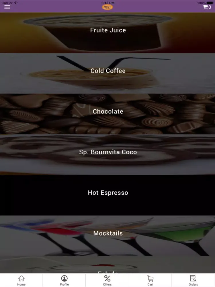 Yuvi The Cafe iPad  स्क्रीनशॉट