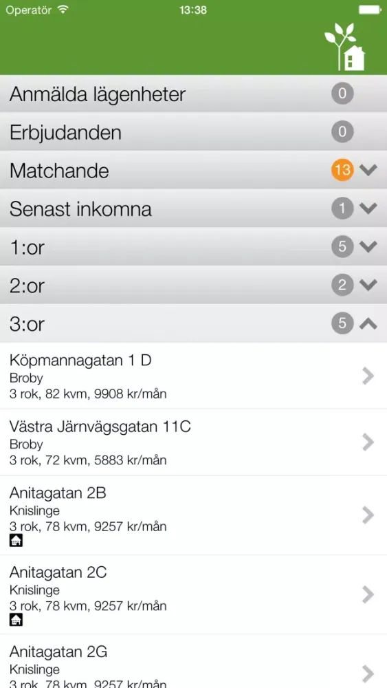 Screenshot di Göingehem Sök bostad
