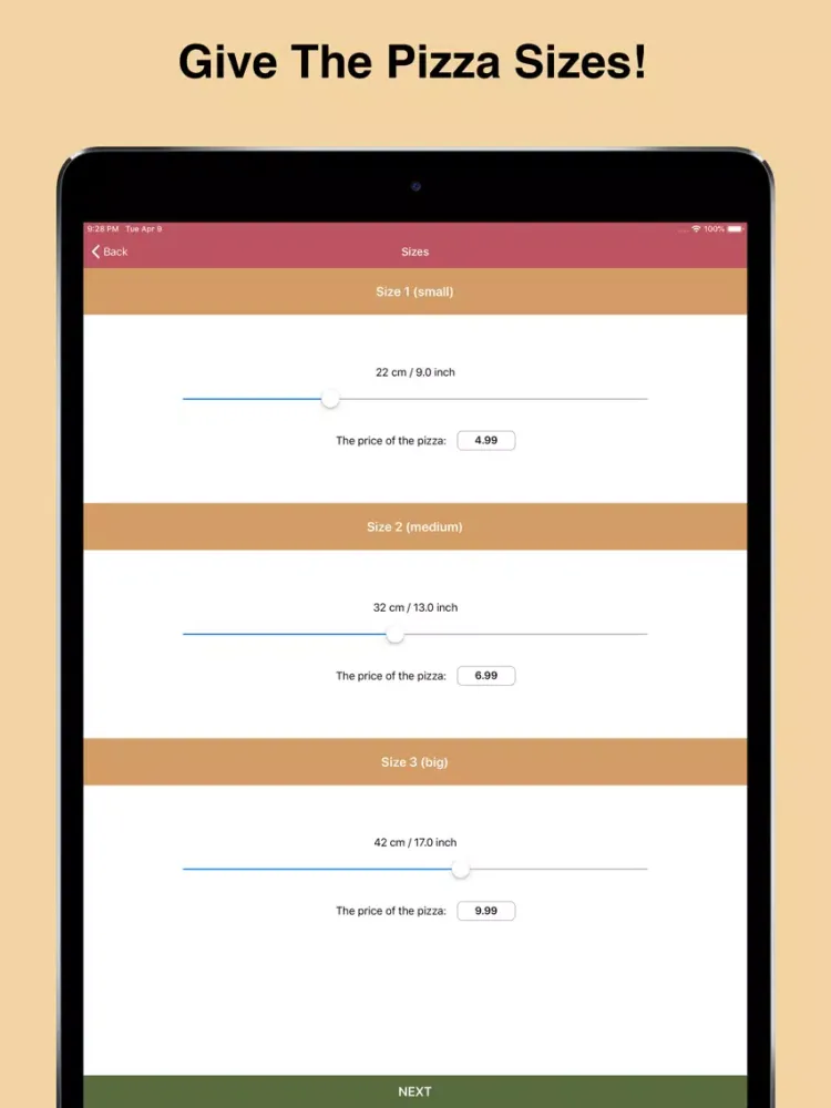 Captures d'écran de Pizza Calculator Smartly iPad 