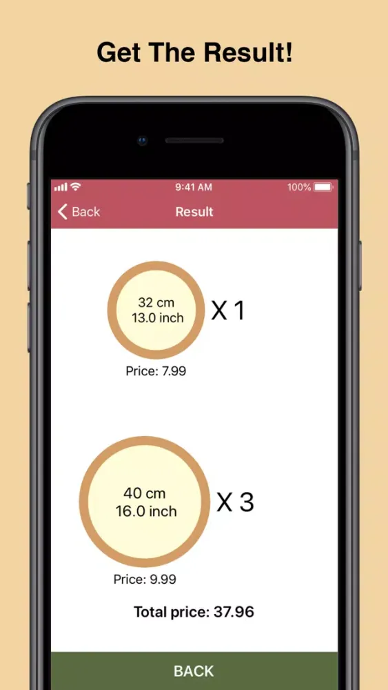 Captures d'écran de Pizza Calculator Smartly