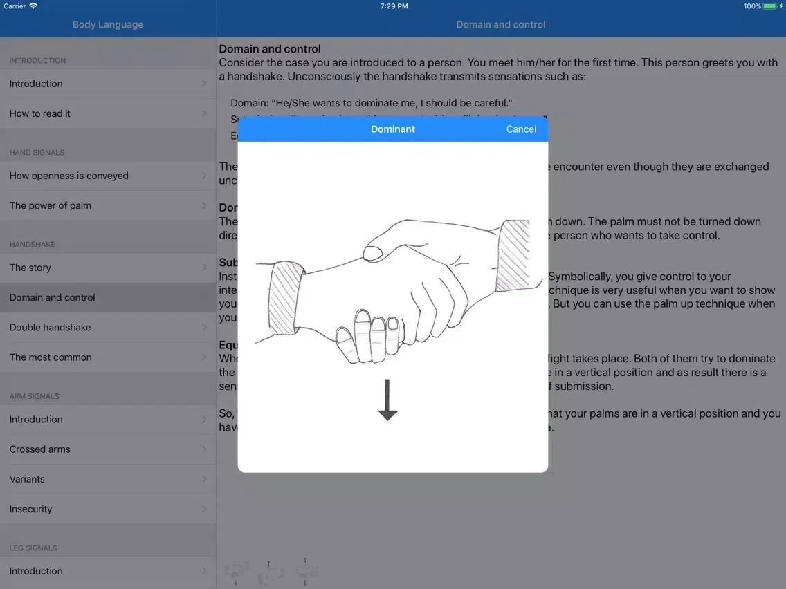 Tangkapan layar iBodyLanguage iPad 