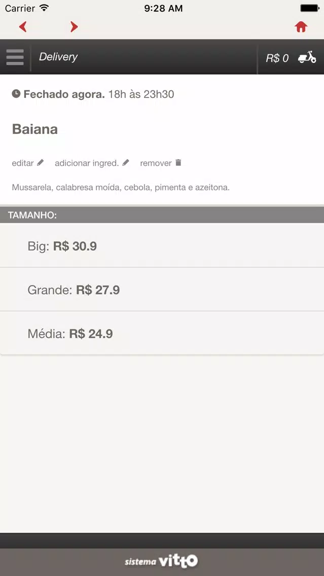 Capturas de tela do O Rei da Pizza