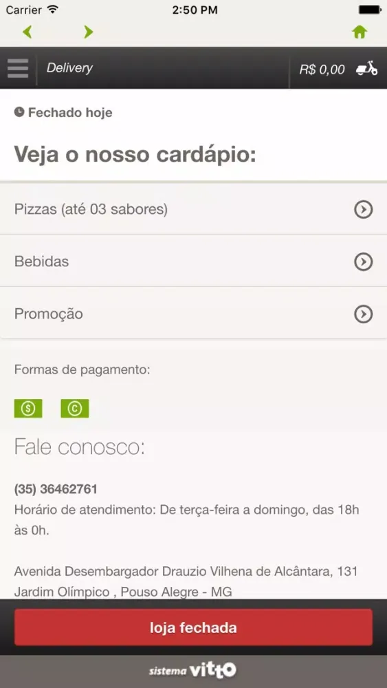 Capturas de tela do Show de Pizzaiolo