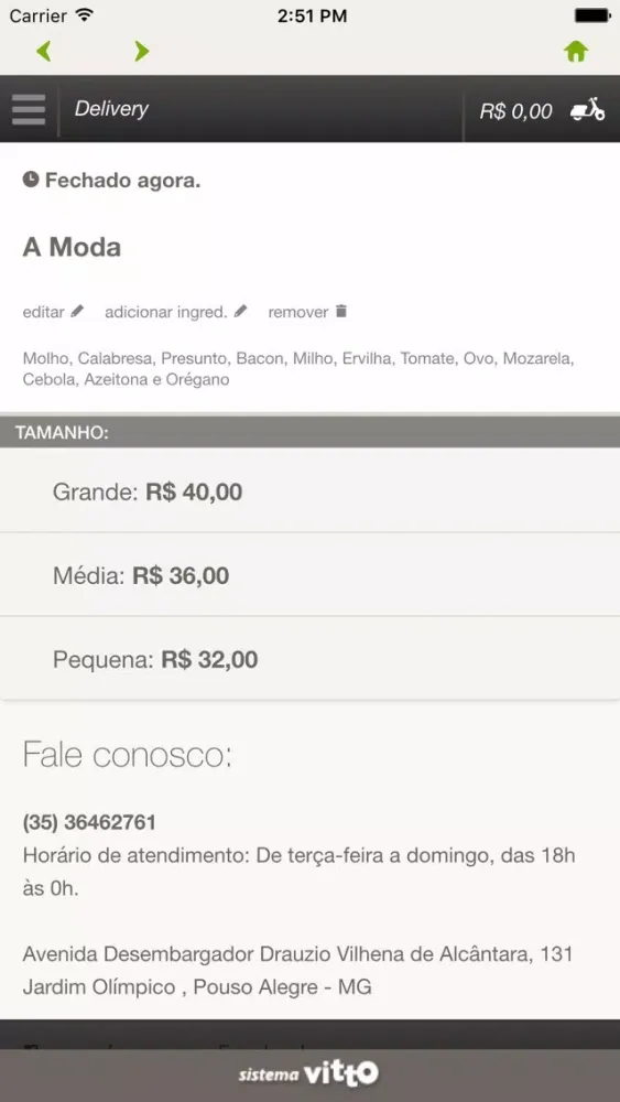 Capturas de tela do Show de Pizzaiolo