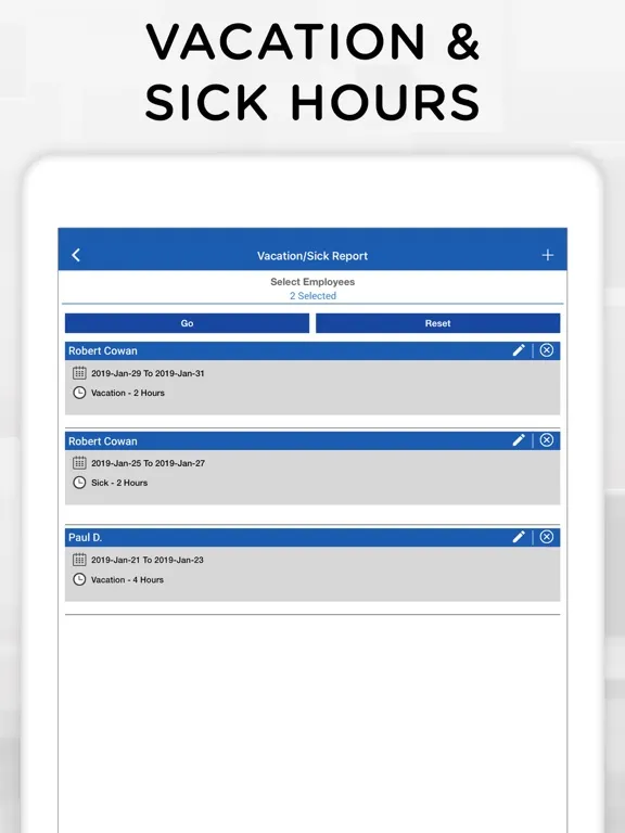 iTimePunch Plus Time Sheet App iPad  স্ক্রিনশট