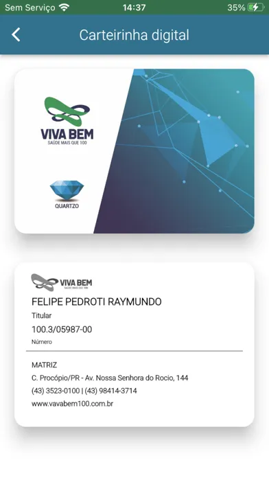 Ảnh chụp màn hình của VivaBem Saúde Mais que 100