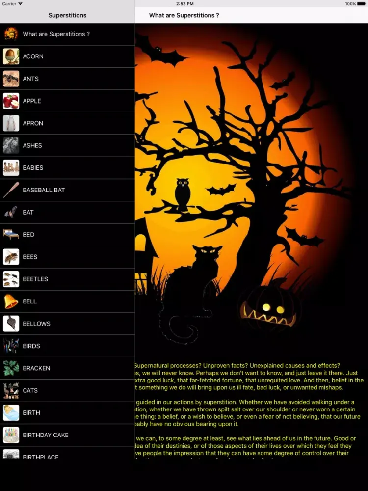 Tangkapan layar Superstitions Worldwide iPad 