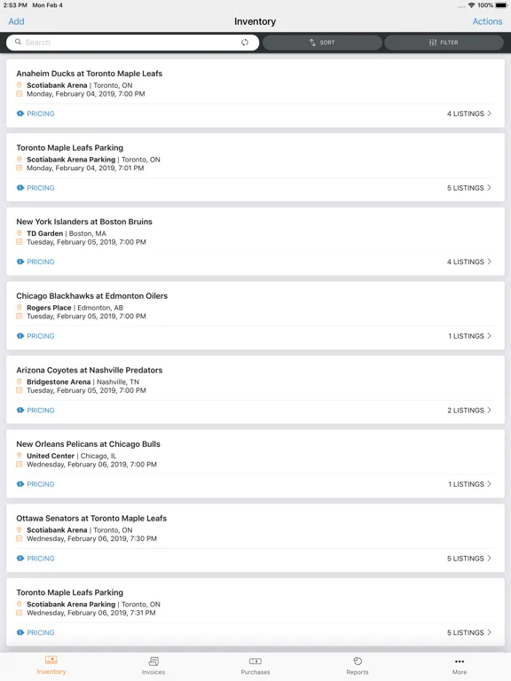 صور SkyBox Ticket Resale Platform iPad 