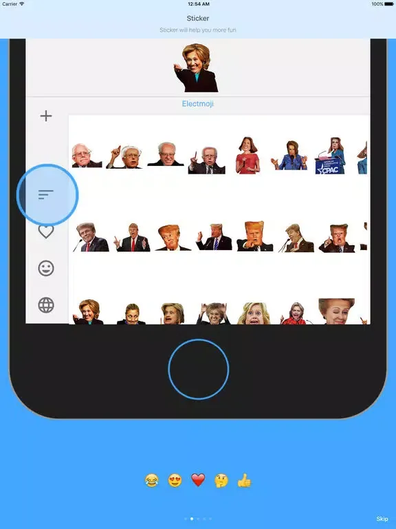 Captures d'écran de ElectMoji : Election & vote emoji sticker keyboard by Donald Trump, Hillary Clinton, Ted Cruz iPad 