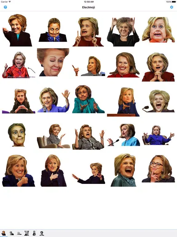 Captures d'écran de ElectMoji : Election & vote emoji sticker keyboard by Donald Trump, Hillary Clinton, Ted Cruz iPad 