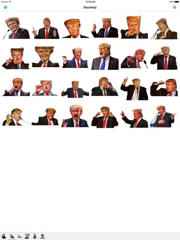 Captures d'écran de ElectMoji : Election & vote emoji sticker keyboard by Donald Trump, Hillary Clinton, Ted Cruz iPad 
