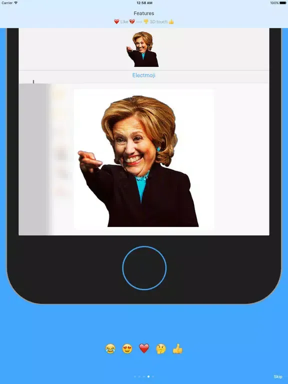 Captures d'écran de ElectMoji : Election & vote emoji sticker keyboard by Donald Trump, Hillary Clinton, Ted Cruz iPad 