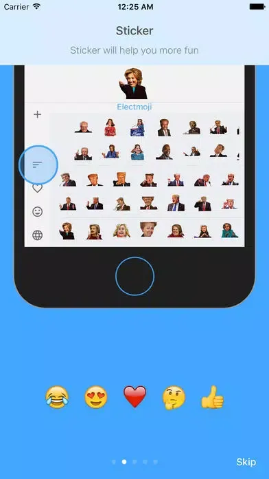 Captures d'écran de ElectMoji : Election & vote emoji sticker keyboard by Donald Trump, Hillary Clinton, Ted Cruz
