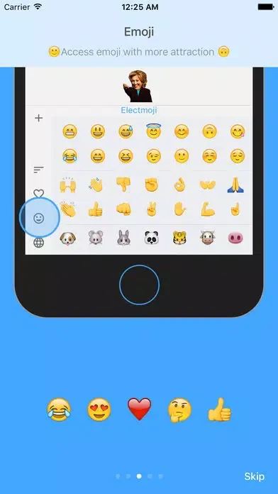 Captures d'écran de ElectMoji : Election & vote emoji sticker keyboard by Donald Trump, Hillary Clinton, Ted Cruz