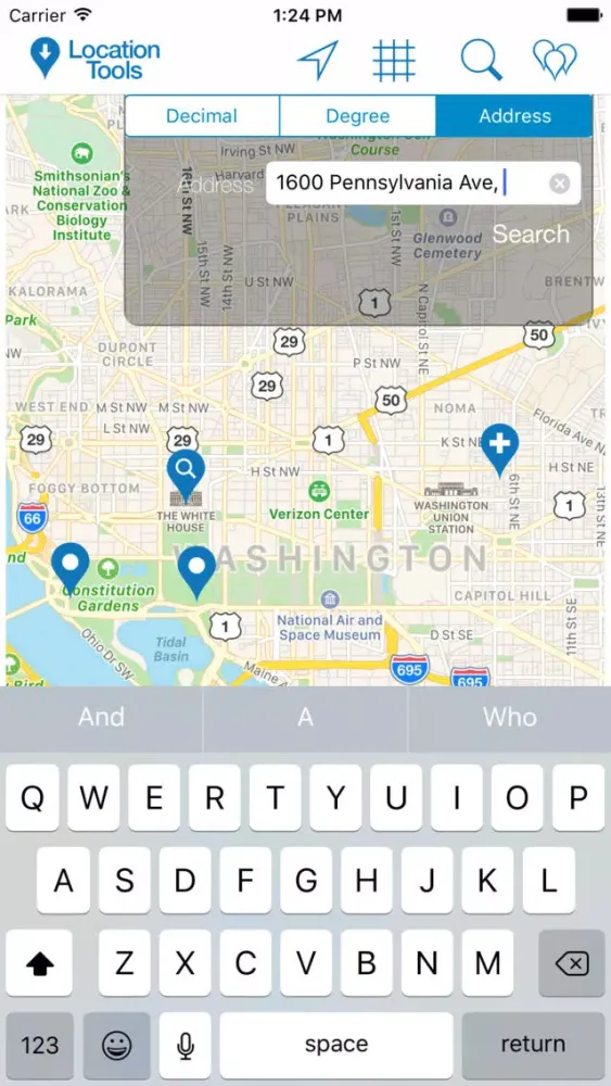 Tangkapan layar Location Tools
