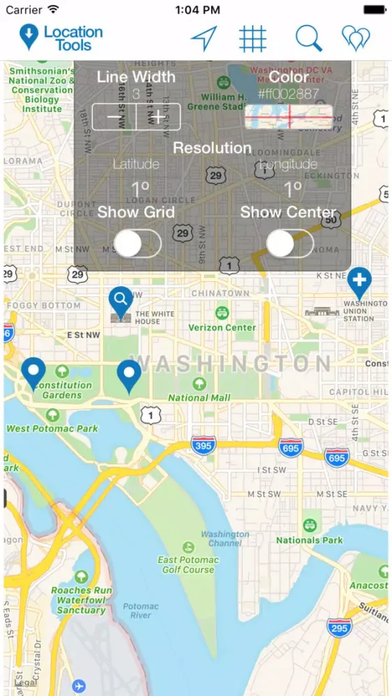 Tangkapan layar Location Tools
