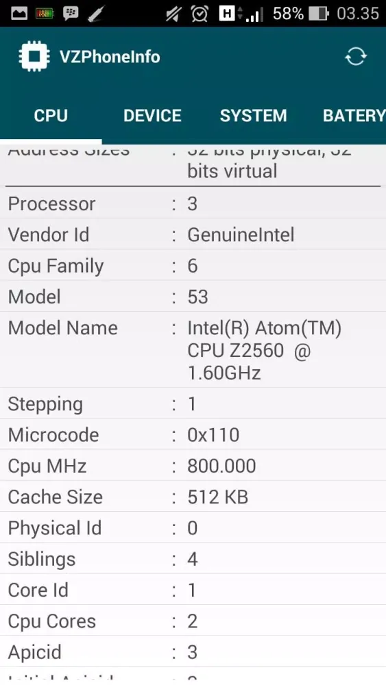 VZ Phone Info स्क्रीनशॉट