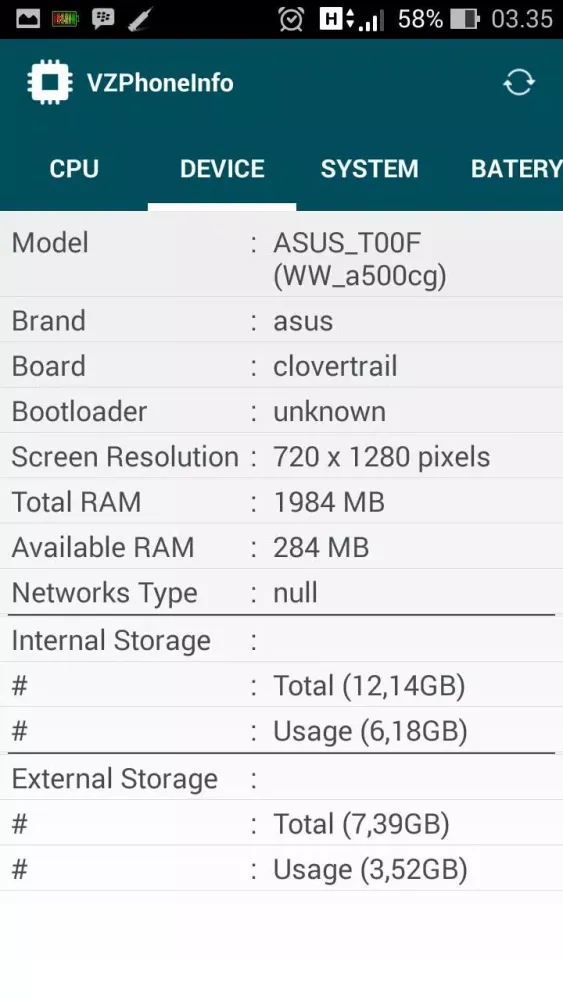 VZ Phone Info स्क्रीनशॉट