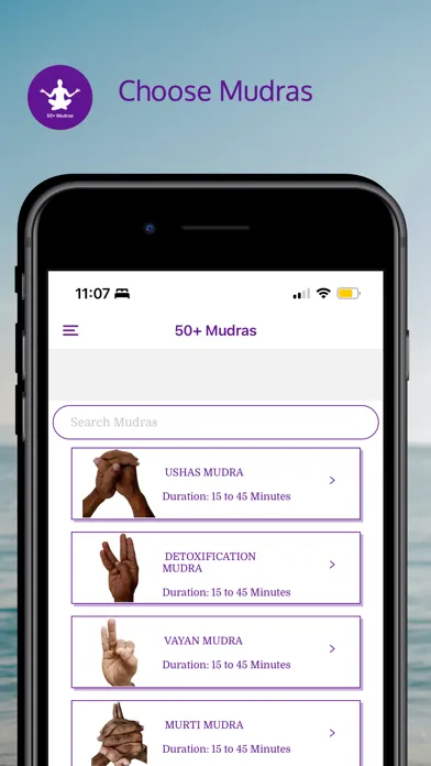 Capturas de tela do 50+ Mudras-Yoga Poses