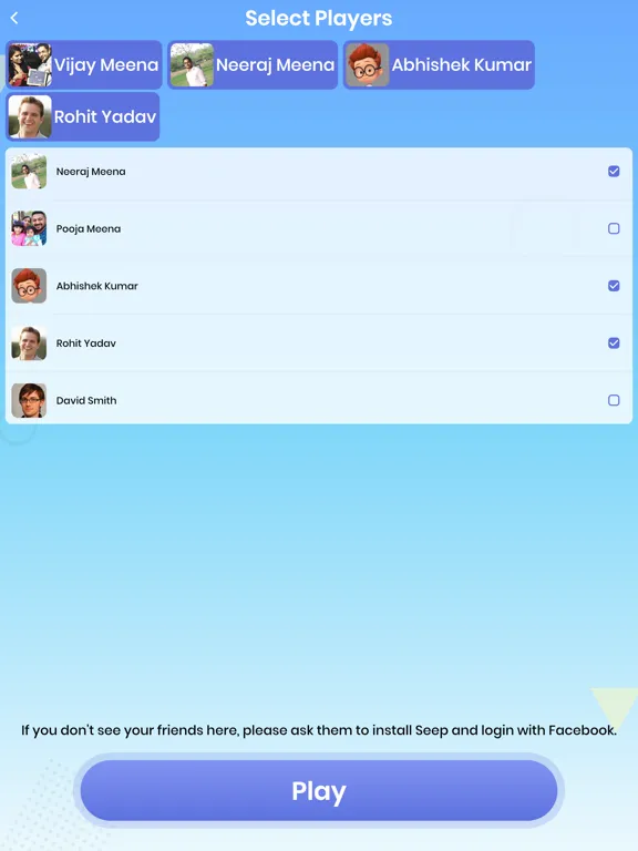 Tangkapan layar Seep (Sweep) iPad 