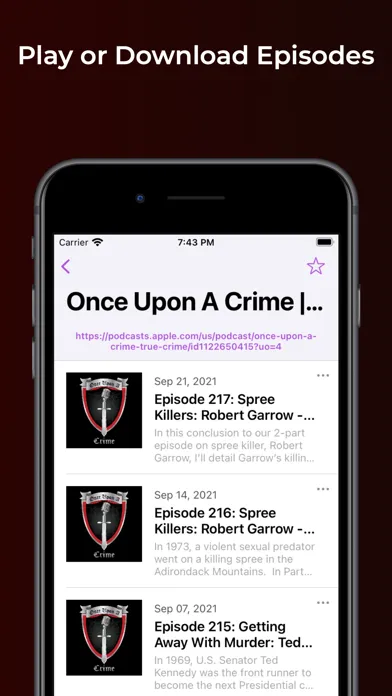Ảnh chụp màn hình của True Crime Podcast
