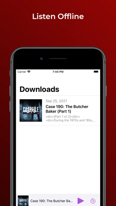 Ảnh chụp màn hình của True Crime Podcast