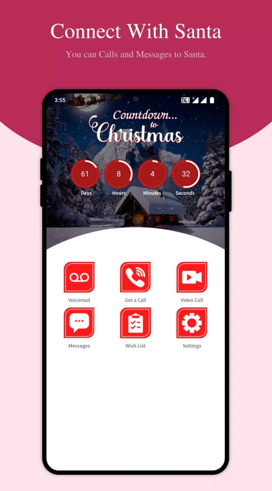 Tangkapan layar Video Call From Santa Claus