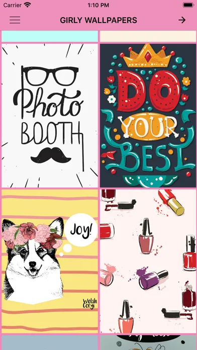 ภาพหน้าจอของ Girly Backgrounds & Wallpapers