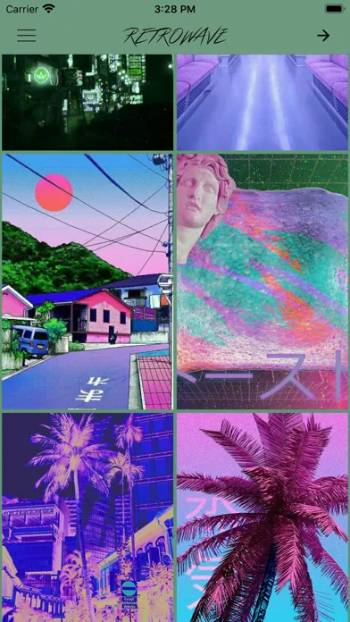 Tangkapan skrin Retrowave Wallpapers